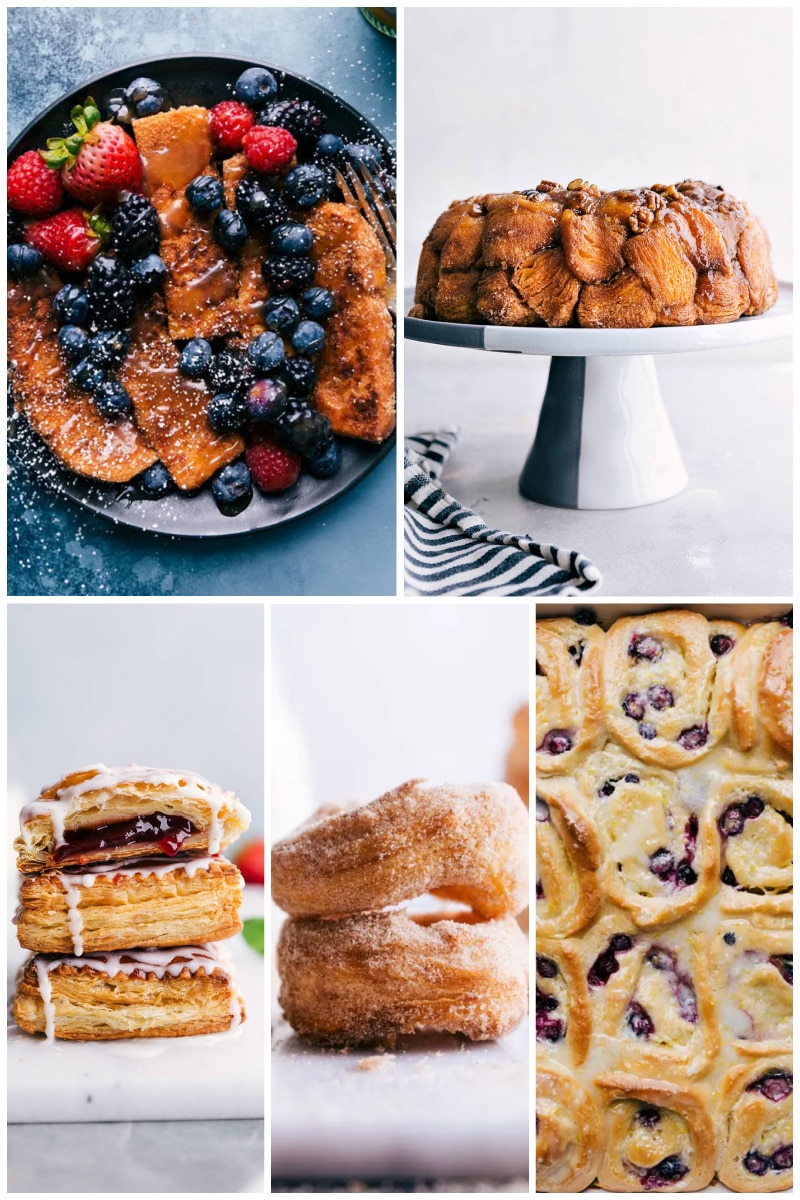 Collage of sweet breakfast treats