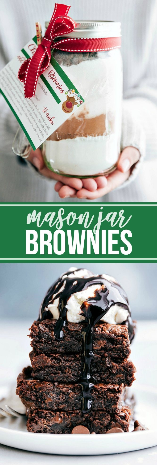Four easy CHRISTMAS MASON JAR desserts with instructions and free printables. Perfect gifts for family, friends, teachers, etc. Video tutorial! via chelseasmessyapron.com