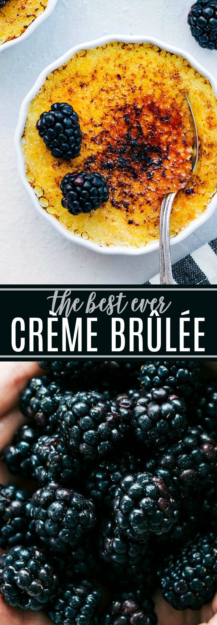 The ultimate BEST EVER easy creme brulee! So easy to make at home and makes for a gorgeous fancy dessert! Plus NO special kitchen torch required (oven instructions). Video tutorial included. via chelseasmessyapron.com #cremebrulee #creme #brulee #dessert #easy #video #tutorial #custard #dessert #helpful #tips #valentines #day #treat #desserts