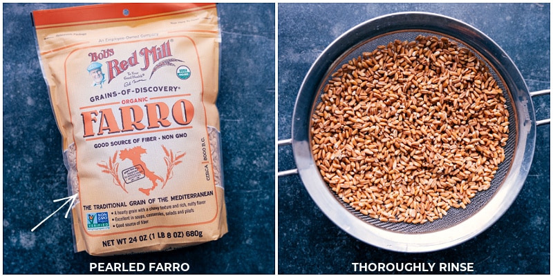 Process shots-- images of the farro used in this recipe