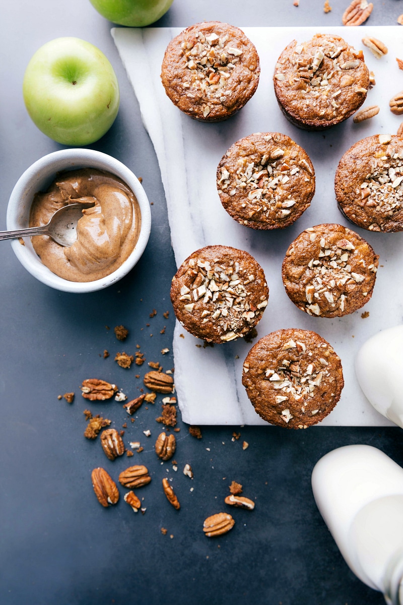 Overhead image of Gluten-Free Apple Muffins.