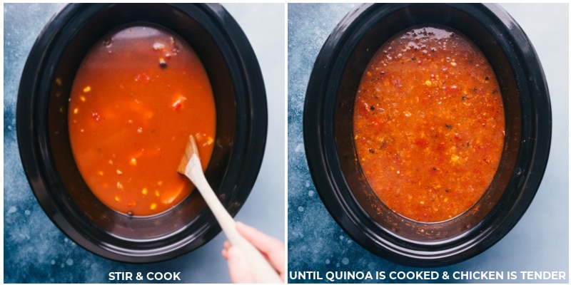Process shots-- images of the dish being cooked in the crockpot