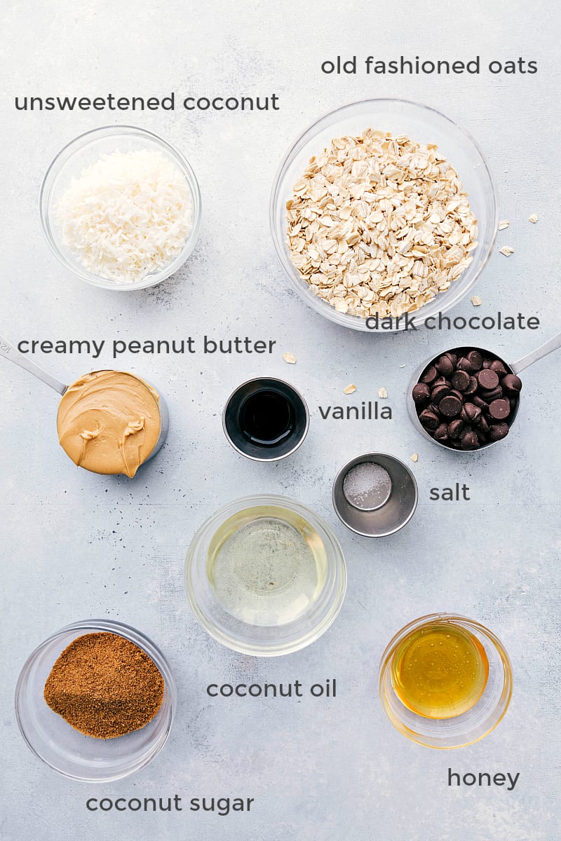 Ingredients for Healthy No-Bake Cookies