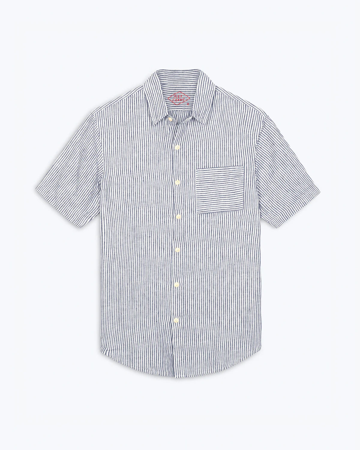 STRIPED SHORT SLEEVE LINEN SHIRT