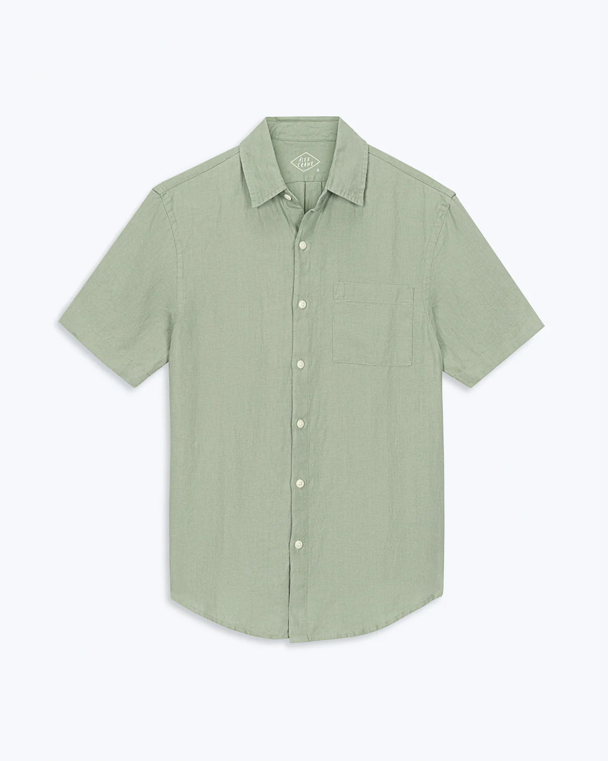 GREEN SHORT SLEEVE LINEN SHIRT