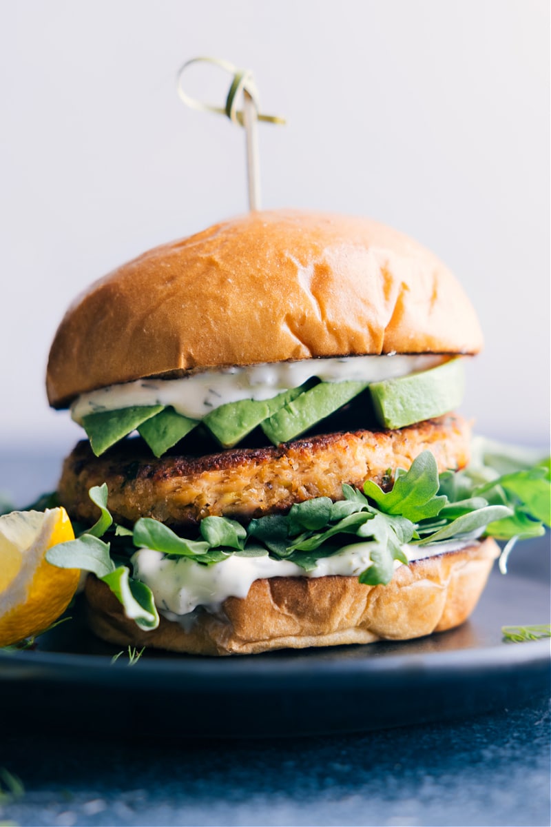 Image of the Salmon Burger on a plate